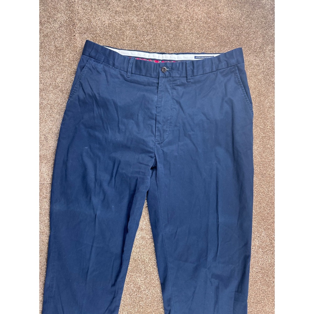 Polo Golf Ralph Lauren Mens Navy Blue Cotton Twill Stretch Pants 36x34 Straight - Picture 3 of 15
